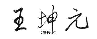 骆恒光王坤元行书个性签名怎么写