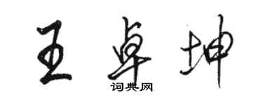 骆恒光王卓坤行书个性签名怎么写