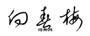 梁锦英向春梅草书个性签名怎么写