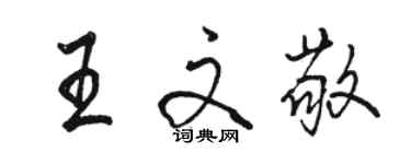 骆恒光王文敬行书个性签名怎么写