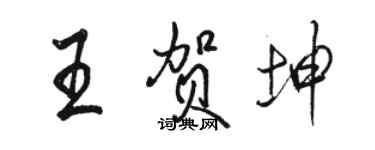 骆恒光王贺坤行书个性签名怎么写