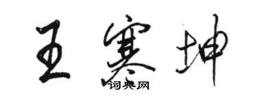 骆恒光王寒坤行书个性签名怎么写