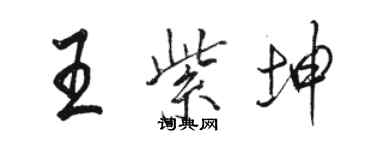 骆恒光王紫坤行书个性签名怎么写