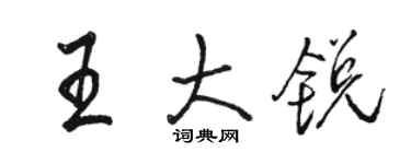 骆恒光王大锐行书个性签名怎么写