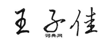 骆恒光王子佳行书个性签名怎么写