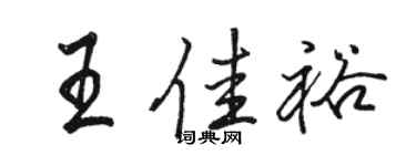 骆恒光王佳裕行书个性签名怎么写