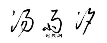 梁锦英汤雨汐草书个性签名怎么写