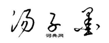 梁锦英汤子墨草书个性签名怎么写