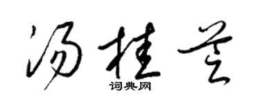 梁锦英汤桂芝草书个性签名怎么写