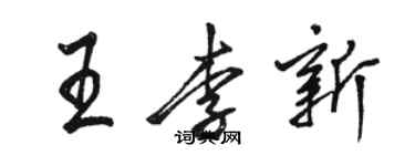 骆恒光王李新行书个性签名怎么写