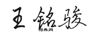 骆恒光王铭骏行书个性签名怎么写