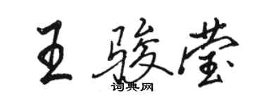 骆恒光王骏莹行书个性签名怎么写