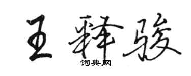 骆恒光王释骏行书个性签名怎么写