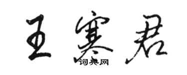 骆恒光王寒君行书个性签名怎么写