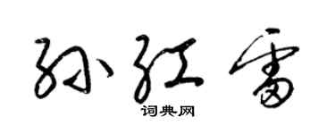 梁锦英孙红雷草书个性签名怎么写