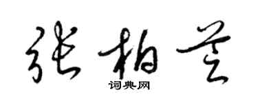 梁锦英张柏芝草书个性签名怎么写