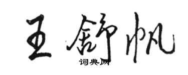骆恒光王舒帆行书个性签名怎么写
