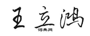 骆恒光王立鸿行书个性签名怎么写
