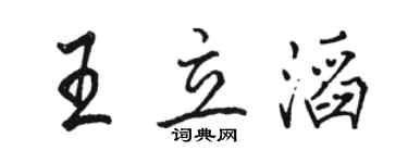 骆恒光王立滔行书个性签名怎么写