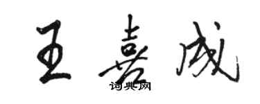 骆恒光王喜成行书个性签名怎么写