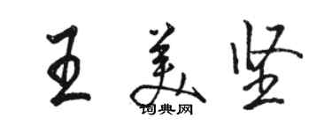 骆恒光王美坚行书个性签名怎么写
