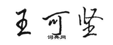 骆恒光王可坚行书个性签名怎么写
