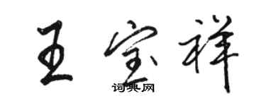 骆恒光王宝祥行书个性签名怎么写