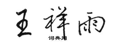 骆恒光王祥雨行书个性签名怎么写