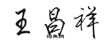 骆恒光王昌祥行书个性签名怎么写