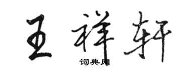 骆恒光王祥轩行书个性签名怎么写