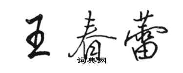 骆恒光王春蕾行书个性签名怎么写