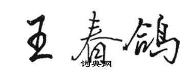 骆恒光王春鸽行书个性签名怎么写