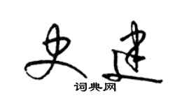 梁锦英史建草书个性签名怎么写