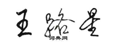 骆恒光王路星行书个性签名怎么写