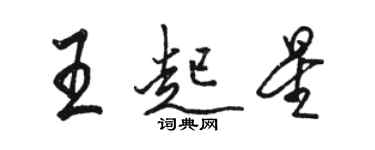 骆恒光王起星行书个性签名怎么写