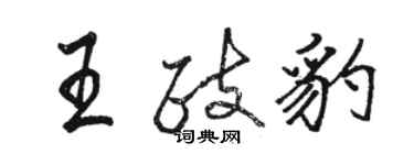 骆恒光王政豹行书个性签名怎么写