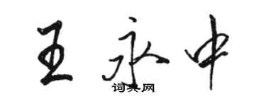 骆恒光王永中行书个性签名怎么写