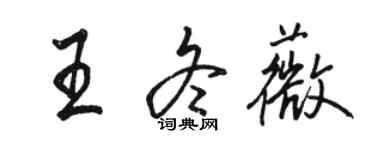 骆恒光王冬薇行书个性签名怎么写