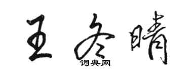 骆恒光王冬晴行书个性签名怎么写