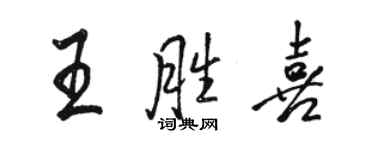 骆恒光王胜喜行书个性签名怎么写