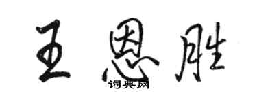 骆恒光王恩胜行书个性签名怎么写