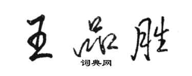 骆恒光王品胜行书个性签名怎么写