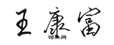 骆恒光王康富行书个性签名怎么写