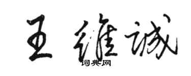 骆恒光王维诚行书个性签名怎么写