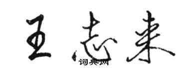 骆恒光王志来行书个性签名怎么写