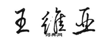 骆恒光王维亚行书个性签名怎么写