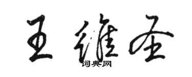 骆恒光王维圣行书个性签名怎么写