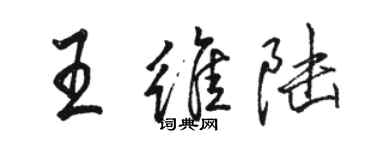 骆恒光王维陆行书个性签名怎么写