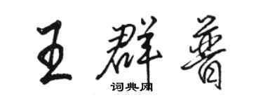 骆恒光王群普行书个性签名怎么写