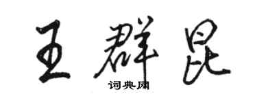 骆恒光王群昆行书个性签名怎么写